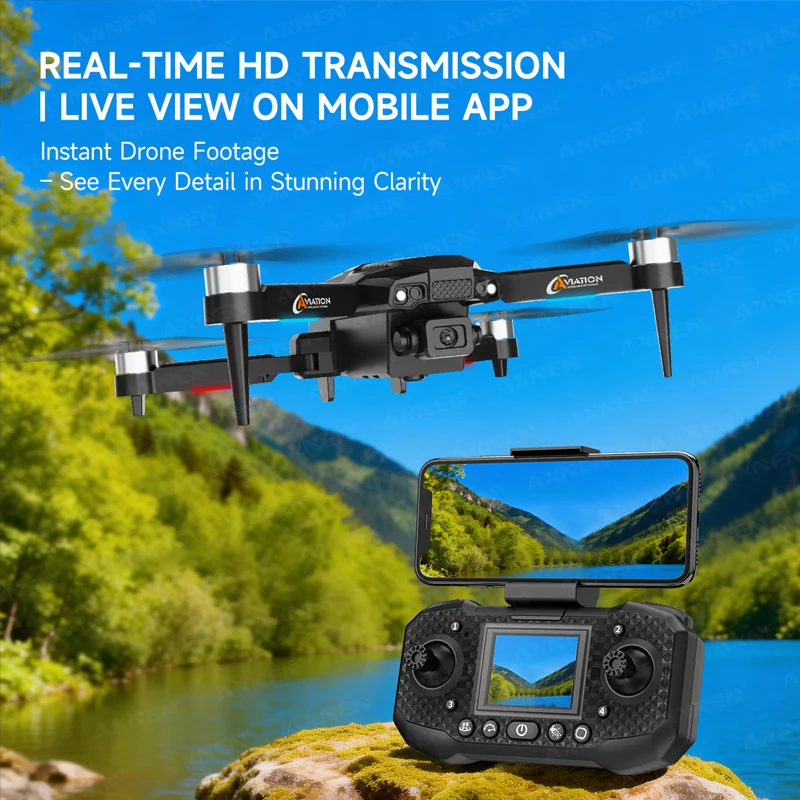Drone AXNEN F205 avec écran, 50x zoom, double objectif, flottement optique, cadeau enfant
