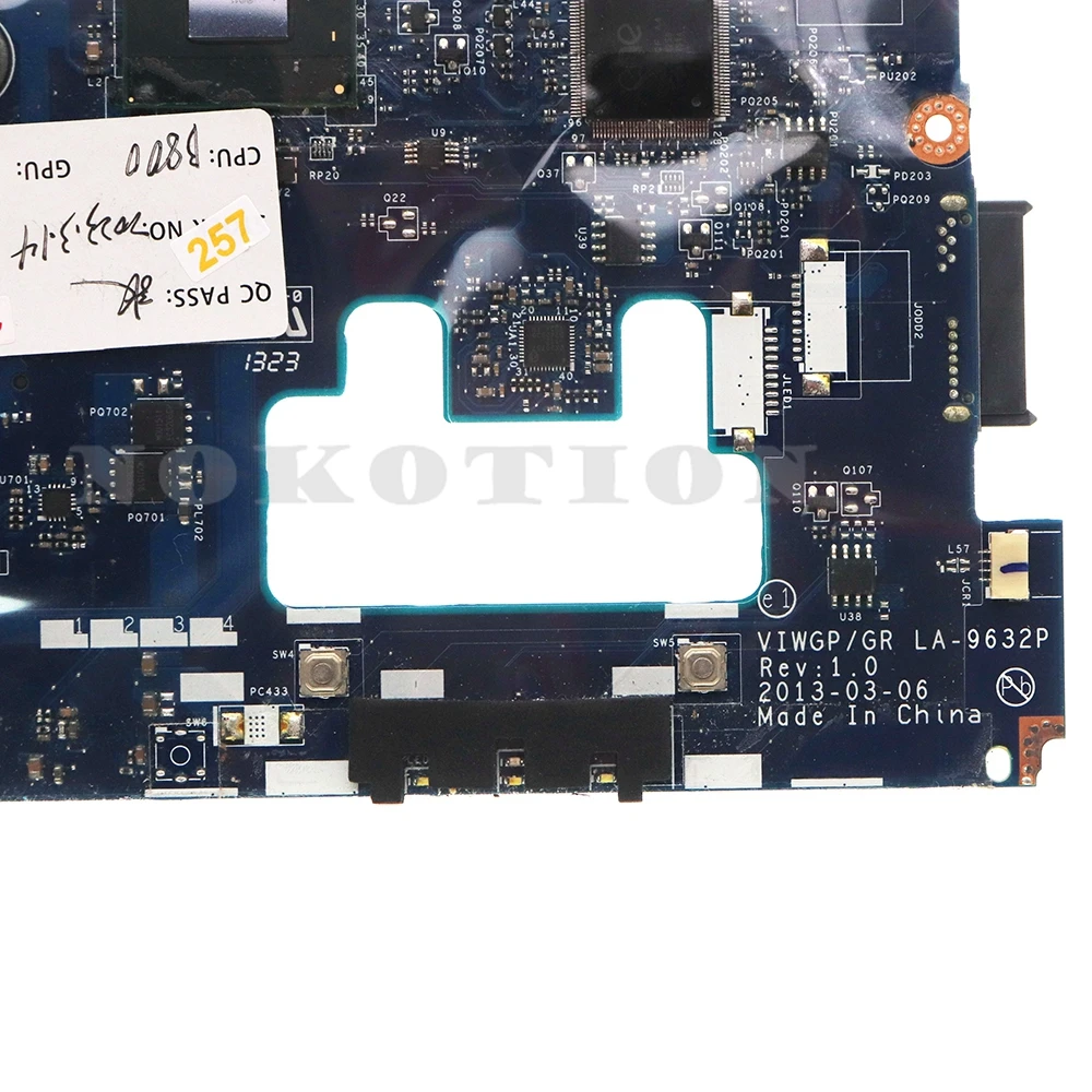VIWGP GR LA-9632P MAIN BOARD For Lenovo IdeaPad G400