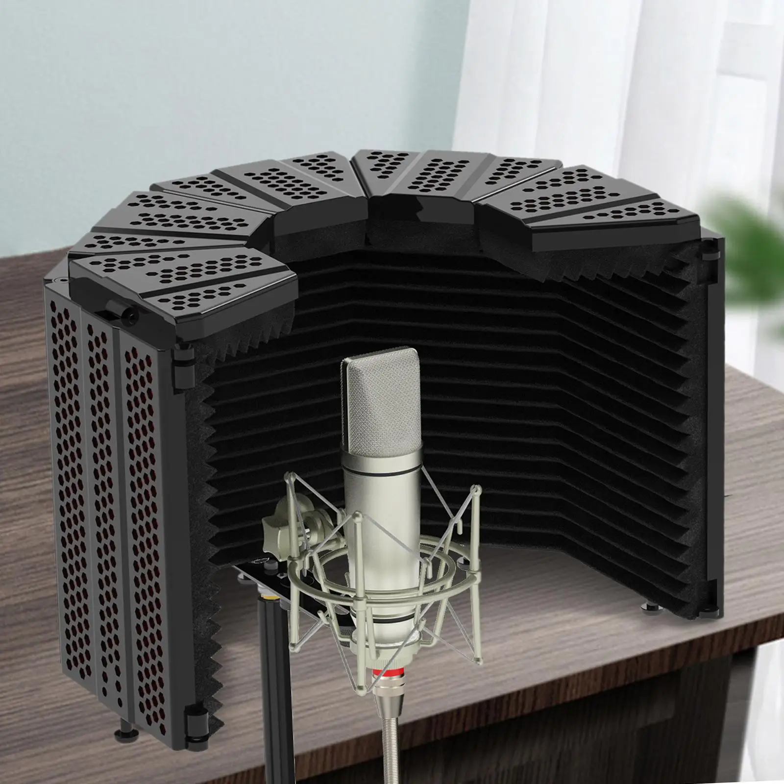 Microphone Isolation Screen Foldable 5 Panels Professional Acoustic Sound Shield Recording Panel Shield recording studio