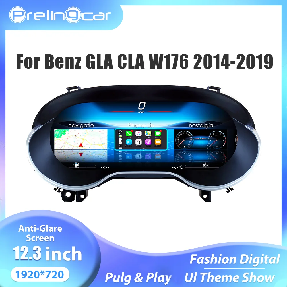 Panel de Instrumentos Digital de 12.3'' para Mercedes Benz GLA CLA W176 X156 117 C177 2014-2019 Ntg4.5 5.0 Infiniti QX30 1