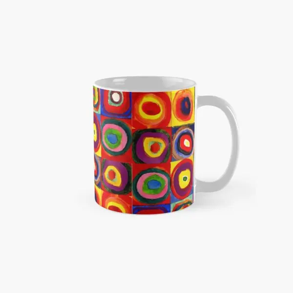 

Kandinsky Modern Squares Circles Colorfu Mug Drinkware Picture Photo Handle Round Image Printed Cup Gifts Simple Design Tea