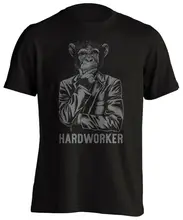 

Hardworking Monkey Funny Business Office Worker T-Shirt. Summer Cotton Short Sleeve O-Neck Mens T Shirt New S-3XL