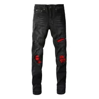 European and American Fashion Street Fashion Patch Jeans High Street Fashion Men Slim Jeans Jeans for Men 1