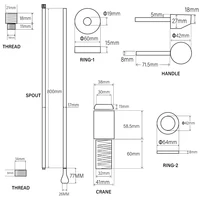 อ่างล้างหน้าแบบฝังฝ้าเพดานพร้อมก๊อกน้ำแบบหยดน้ำ ทำจากทองแดงทั้งชิ้น ใช้ได้ทั้งน้ำร้อนและน้ำเย็น เหมาะสำหรับห้องครัวและห้องน้ำ 3