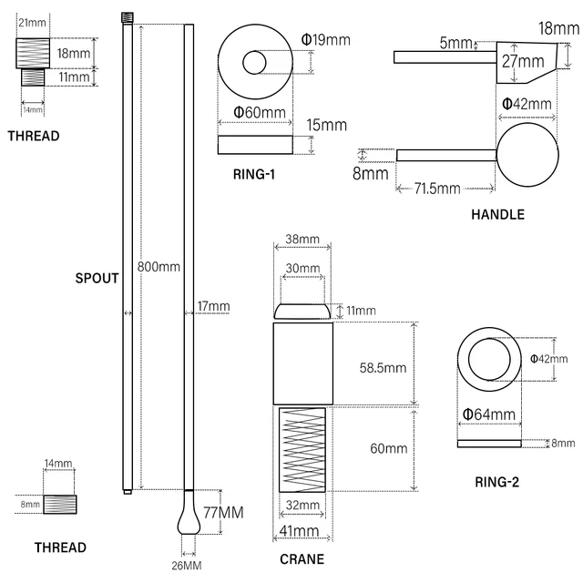 อ่างล้างหน้าแบบฝังฝ้าเพดานพร้อมก๊อกน้ำแบบหยดน้ำ ทำจากทองแดงทั้งชิ้น ใช้ได้ทั้งน้ำร้อนและน้ำเย็น เหมาะสำหรับห้องครัวและห้องน้ำ 3