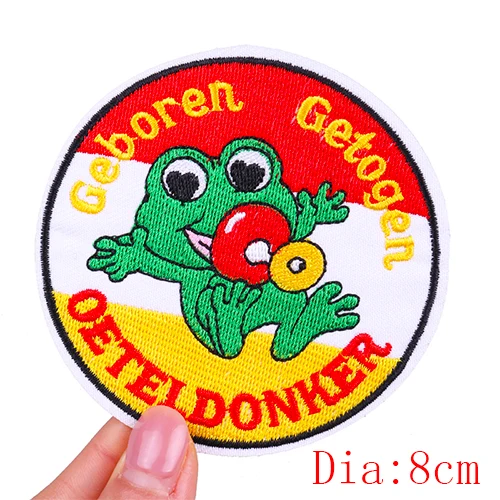 Oeteldonk Embroidered DIY Frog Carnival Iron-On Patch