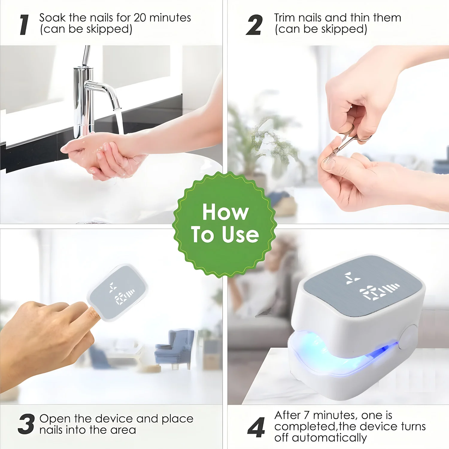 Nail Fungus Remover 1pcs Effective Rechargeable Nail Fungus Cleaning Laser Device Repair Damaged Discolored Thick Fingernails
