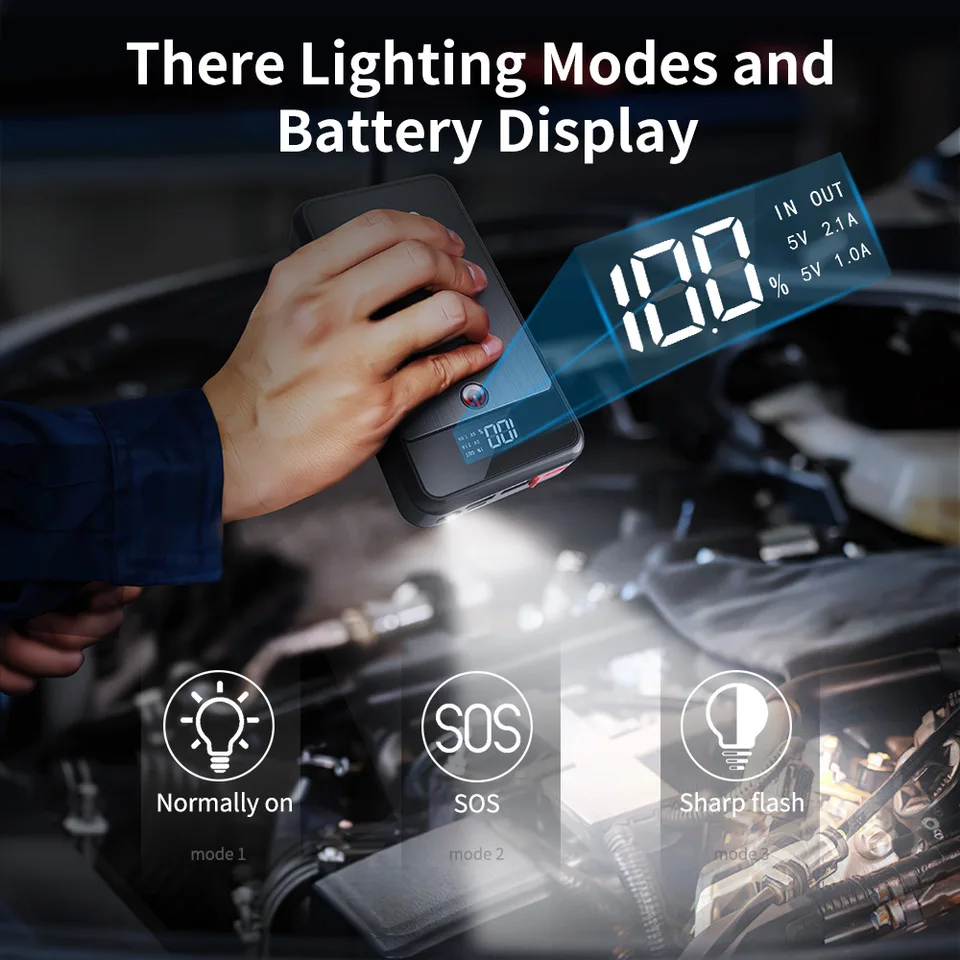 1000A Autobatterie Starthilfe 12V Lithium - Tragbarer Power Mit 18W USB