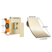 POIQIHY Brushed Golden ก๊อกน้ําอ่างล้างหน้าเดี่ยวห้องน้ําอ่างล้างหน้าแตะน้ําตก Spout ก๊อกน้ําอาบน้ําปกปิดวาล์วอาบน้ํา 3