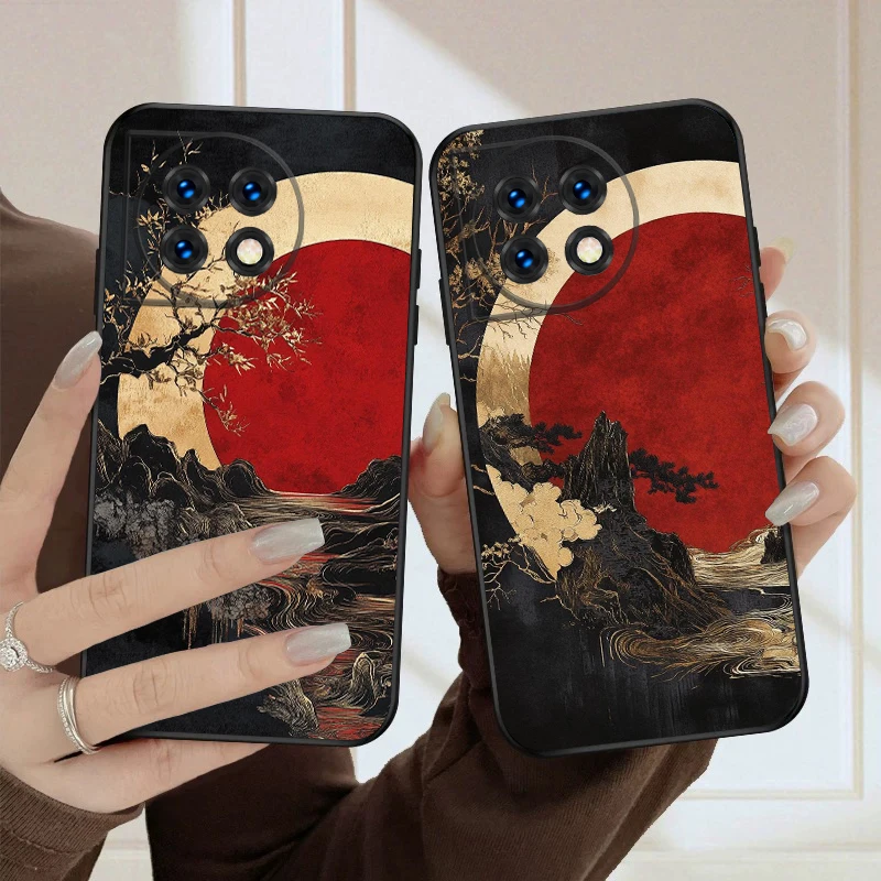 Sunset Black River Silicone Soft Phone Case