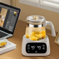 Bouilloire électrique intelligente de 1,5 l, machine à thé en verre à température automatique avec Protection contre l'ébullition au chaud et au sec, bouilloire électrique santé 2