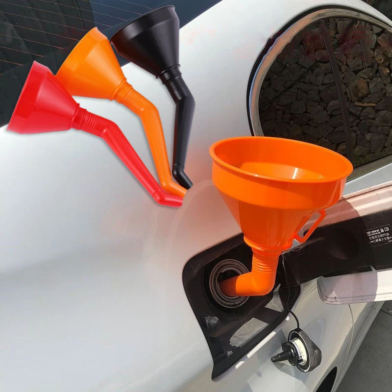 

Refueling Funnel With Filter Motorcycle Refuel Gasoline Engine Oil Funnel Moto Car Long Mouth Funnels Car Repair Filling Tools