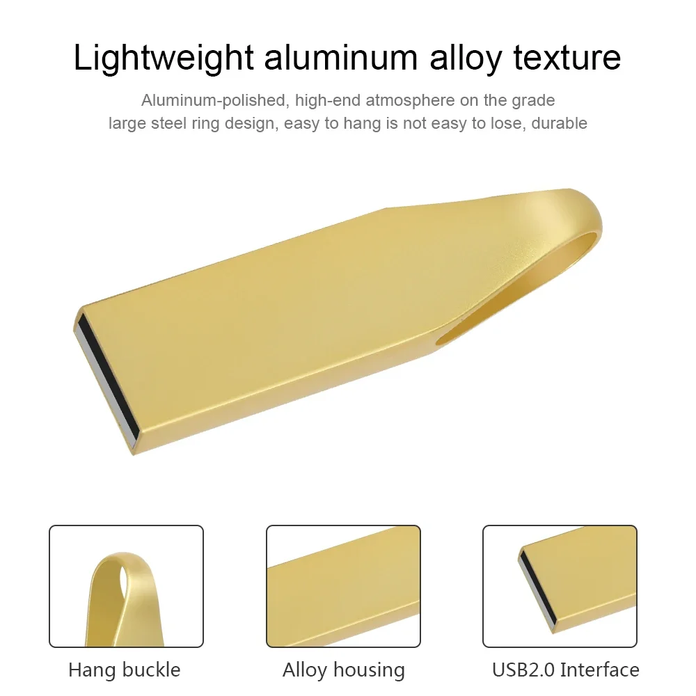 Sleek Silver Waterproof USB Flash Drive - High-Capacity Storage Solution