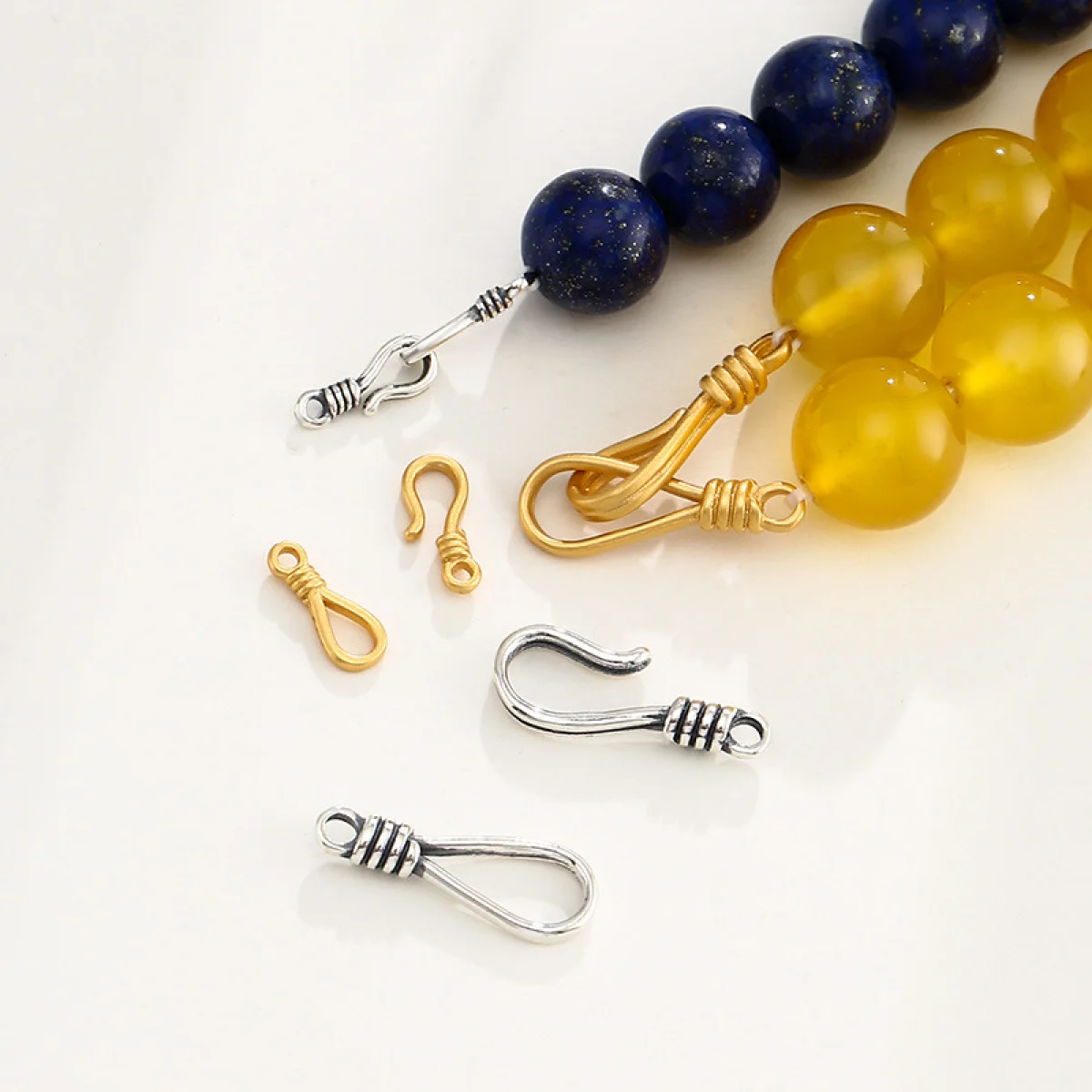 S925 Sterling Silver Retro Fish Hook Hook Silver Buckle Connectors For DIY Bracelet Necklace Jewelry Making Accessories