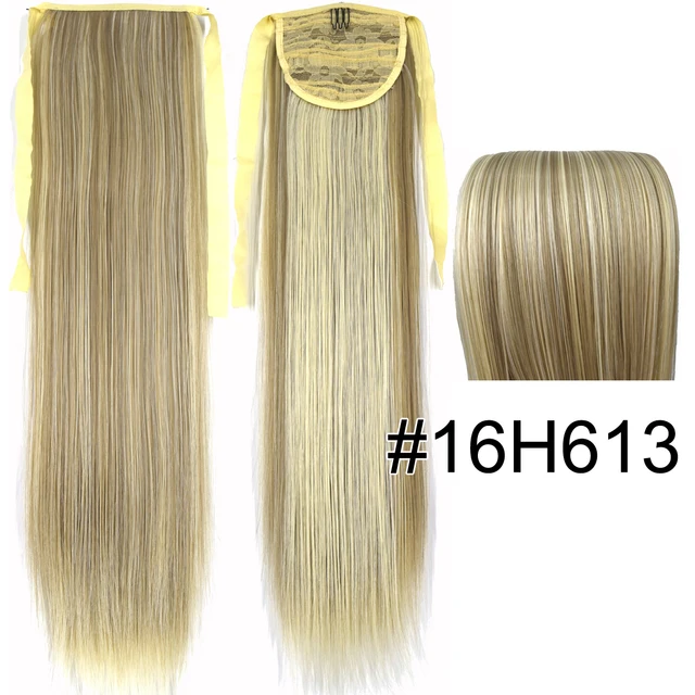TOPREETY Synthetic Fiber Heat Resistant Straight Ribbon Ponytail Extensions 1006 16H613