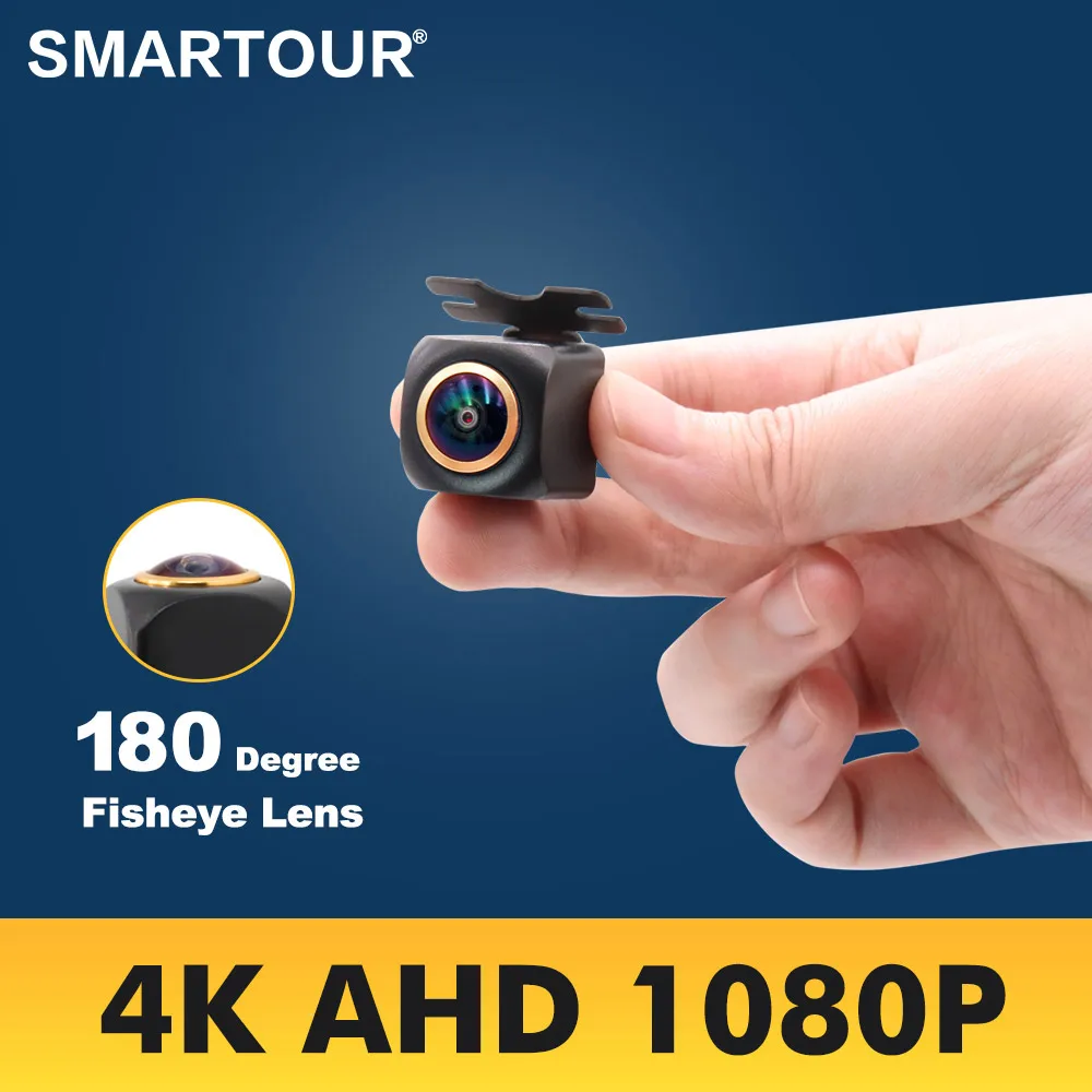

SMARTOUR 4K 180 Degree AHD 1080P Wide Angle HD CCD Auto Rear View Camera Car Backup Reverse Camera Night Vision Parking Camera