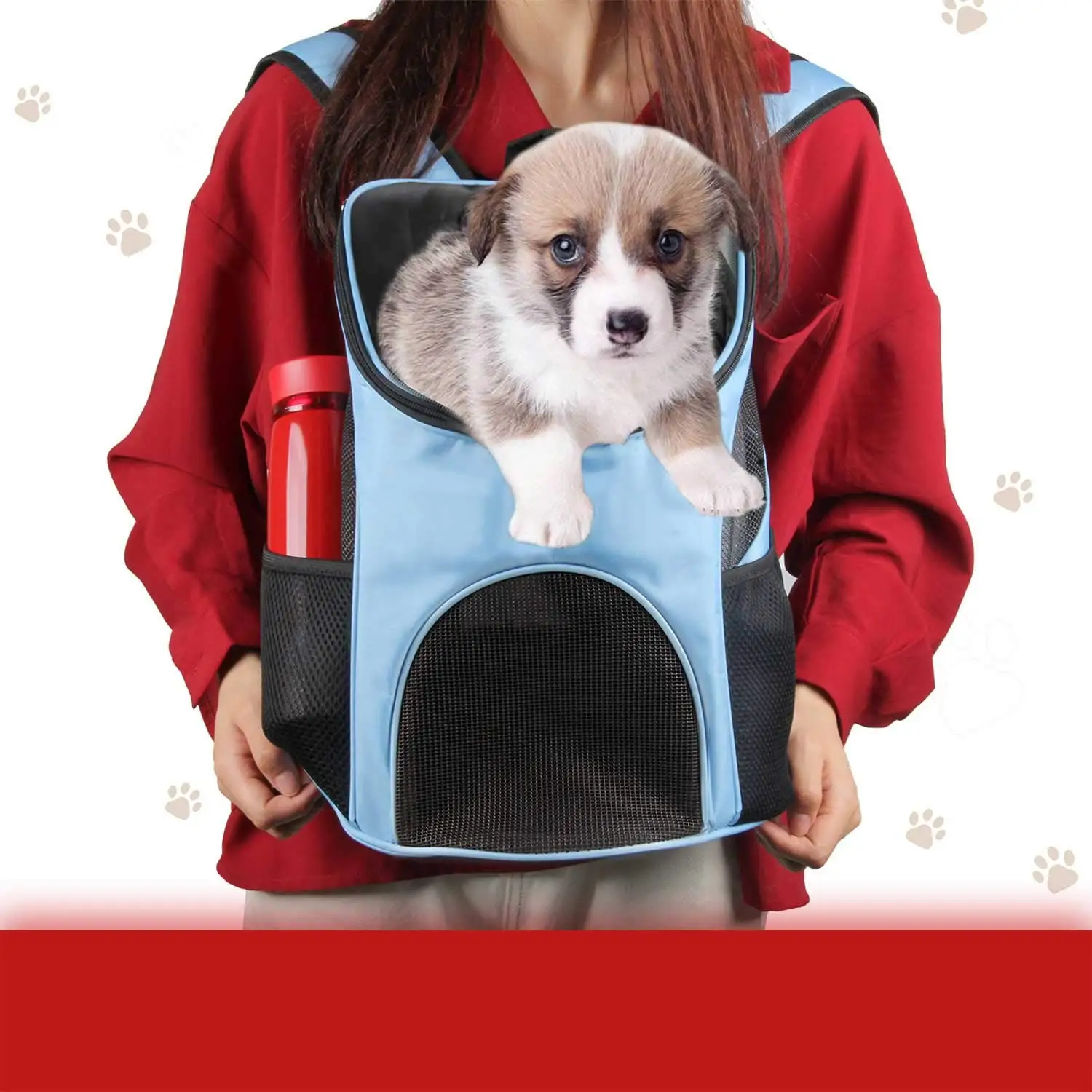 Pet Carrier Backpack Outdoor Dog Cat Backpack Ventilated Mesh Double Shoulder Pet Travel Bag for Cat Small Dogs Puppy Traveling