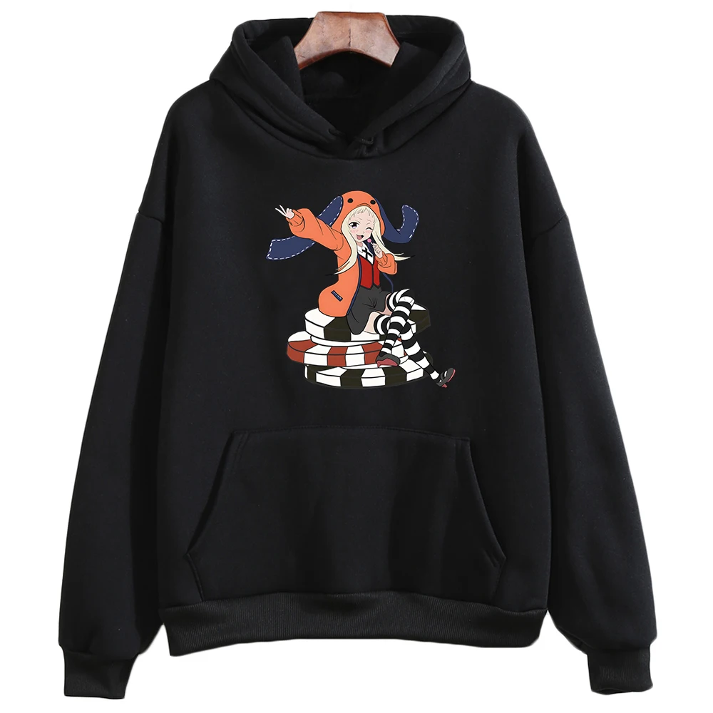 

Kakegurui Runa Yomozuki Oversized Hoodie Fleece Girls Fashion Kawaii/Cute Cartoon Long-sleeved Sweatshirt WOMEN Sense of Design