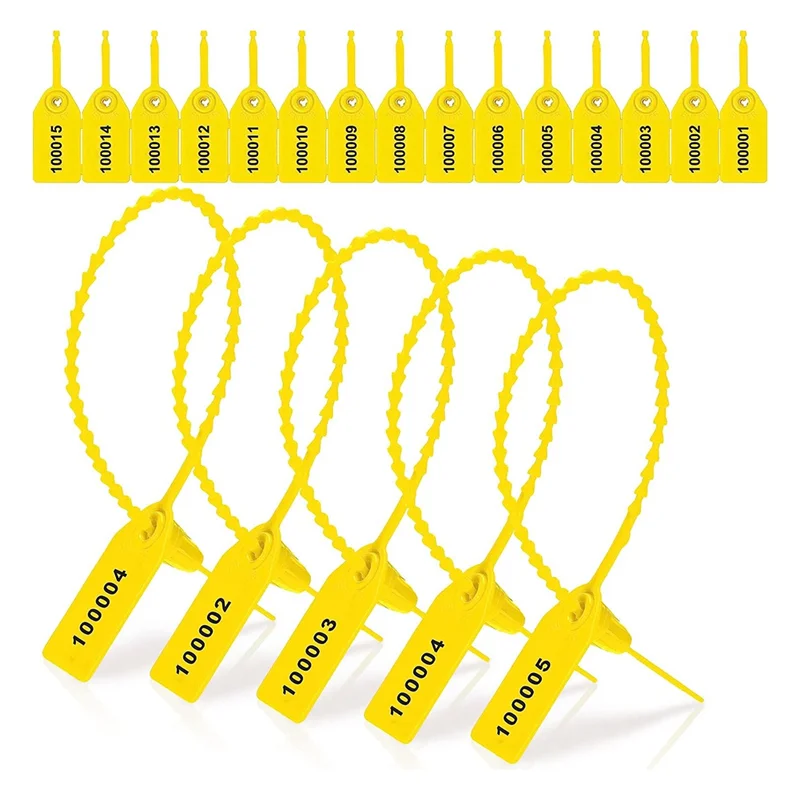 plastic-fire-extintor-tamper-seals-tags-de-seguranca-numeradas-zip-lacos-amarelo-1000-pcs