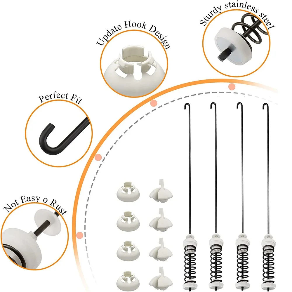 Washer Suspension Rod Kit Compatible with Whirlpool Kenmore Maytag Amana AP5971398 WTW4800xq2 WTW4800XQ4 W10780048