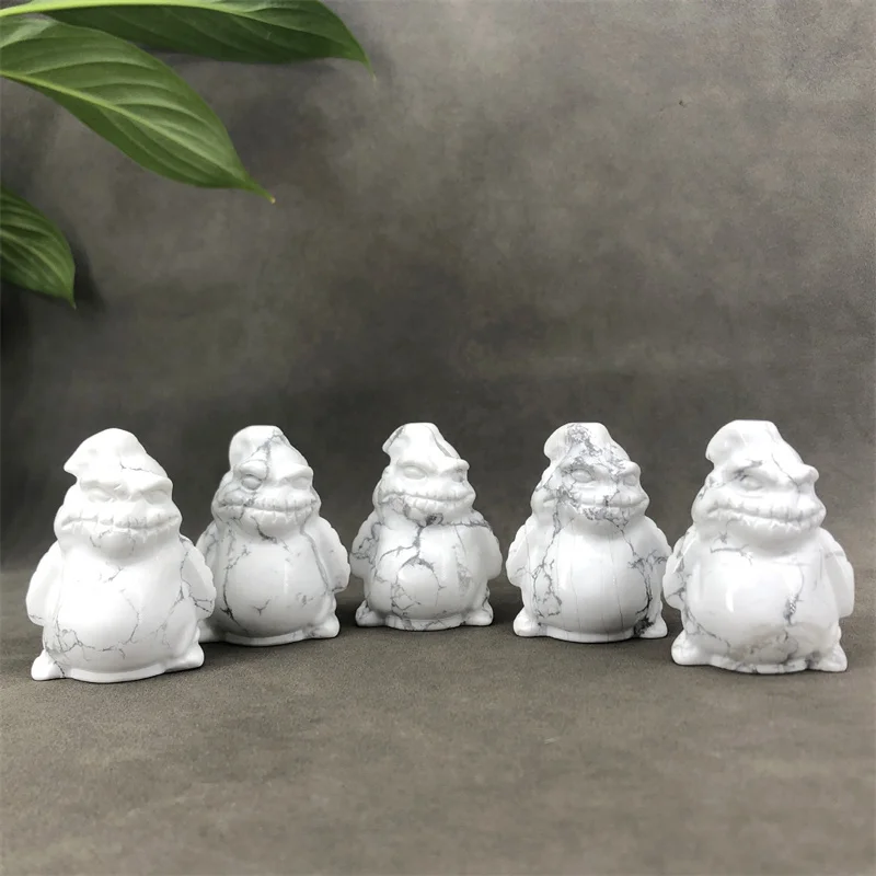 

1 шт. натуральный кристалл Howlite, кварц, ручная работа, милый мультфильм, Хэллоуин, призрак, ремесло, домашний декор, рождественские подарки