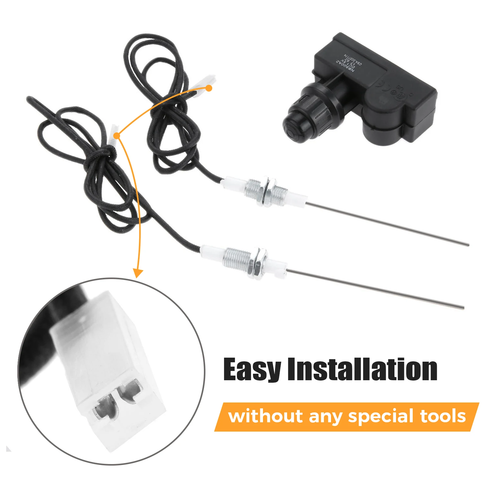 AA Battery Electronic Igniter Kit Two Exits with Spark Plug Wire Length 1 Meters Kit for Gas Heater Stove Grills BBQ 3Pcs/set grill ignition system