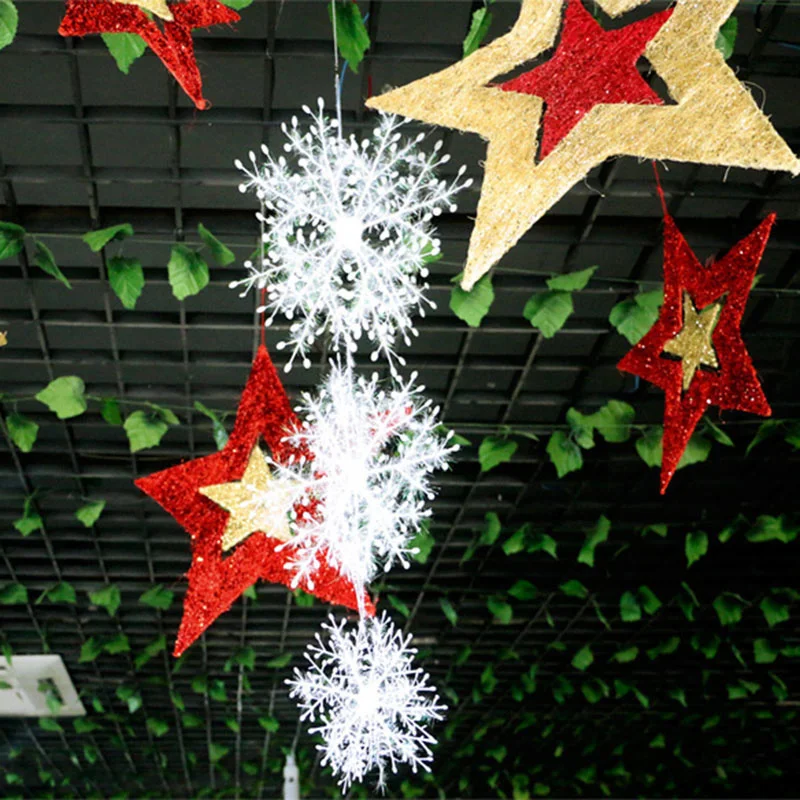 (6pcs/pack) Artificial Snowflake Decor Christmas Tree Decorations For Home Festival Decoration Gift Handmade DIY