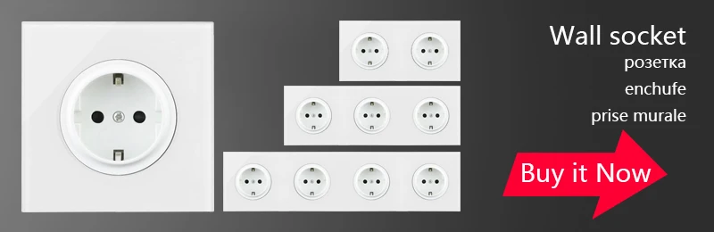 Rewnssin Light Switches and Sockets All Series Glass White Modern Style Random Click Push Button ON OFF EU Outlet Cat5e Socket double light switch