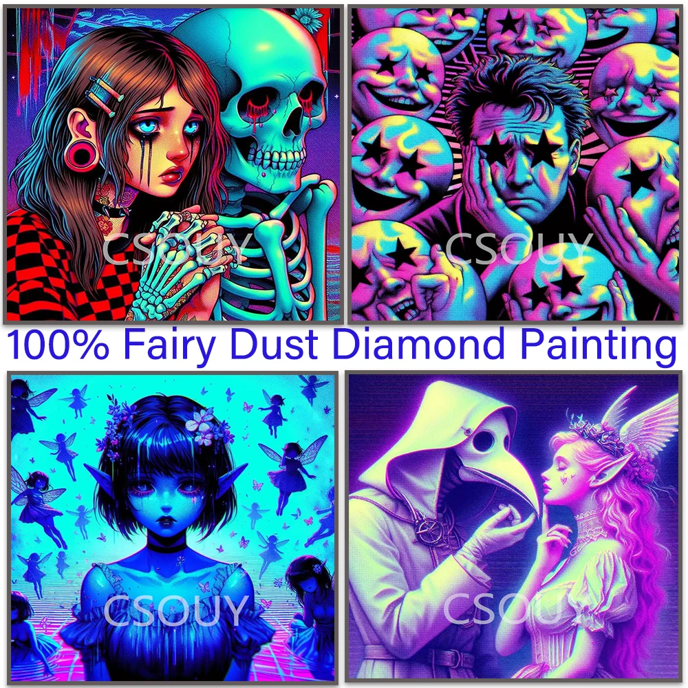 Halloween gifts fairy dust square drill full 5D Diy diamond painting cross stitch crystal embroidery mosaic decor needlework