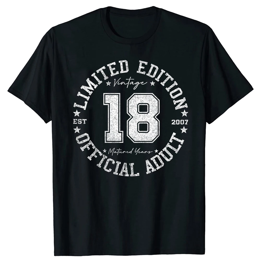 Vintage 18th Birthday Graphic Cotton T-Shirt