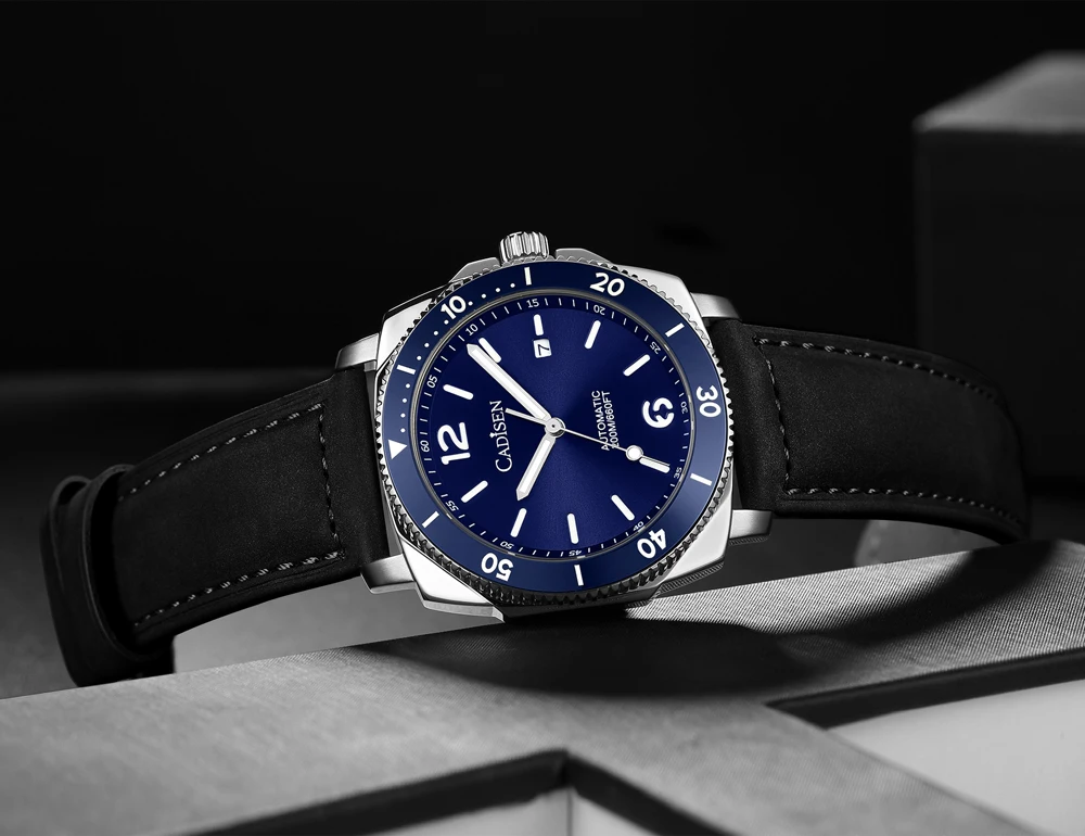 CADISEN Watch for Men Japan Miyota 8215 Movement Men Mechanical Wristwatches 20Bar Waterproof Diver Automatic Luxury Watch C8199