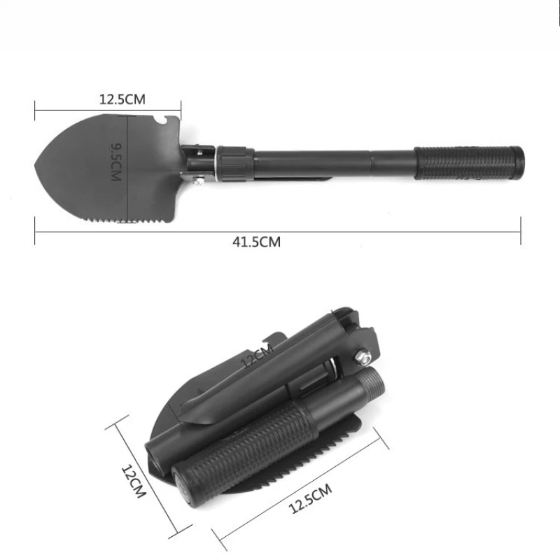 1PC Pala militare Outdoor Multifu Pala da campeggio all'aperto Attrezzatura da esterno Pala da ingegnere di sopravvivenza con bussola. - immagine 4