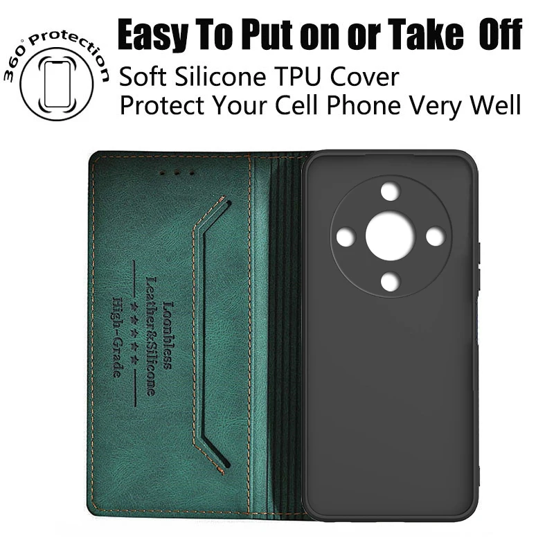 Elegant Flip Book Phone Case for Honor Magic 5 Series - Premium Protective Cover