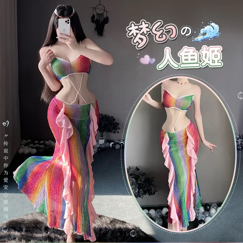 

Sexy Lingerie Mermaid Cos Hip-covering Long Skirt Sexy Passionate Free Pajamas Uniform Temptation Sexy Skirt