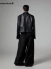 Mauroicardi Spring Autumn Oversized Long Black Flowy Baggy Wide Leg Pants for Mens Streetwear Loose Casual Soft Trousers 2024 5