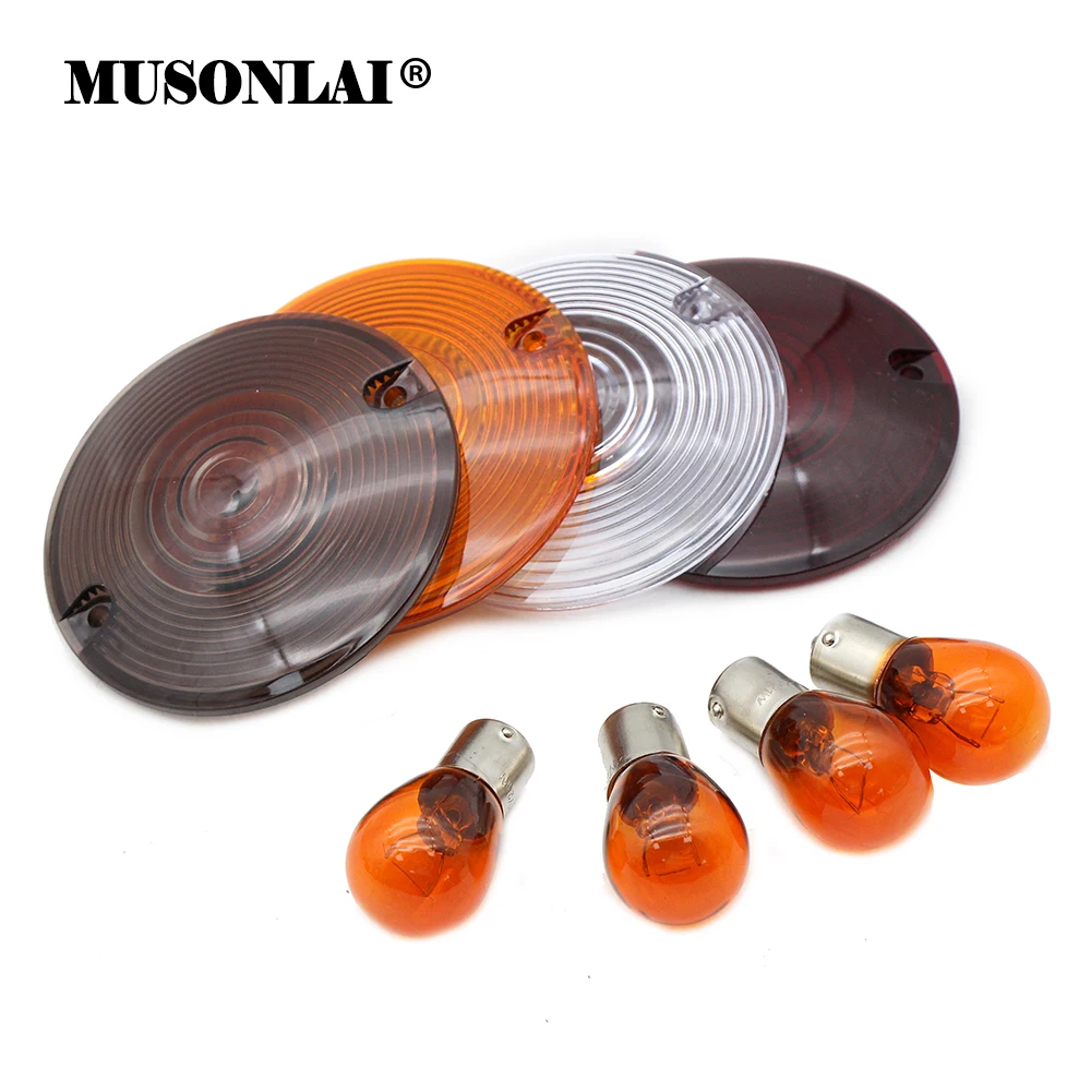 Motorcycle Turn Signal Lens Blinkers Indicator Lenses Light Caps For
