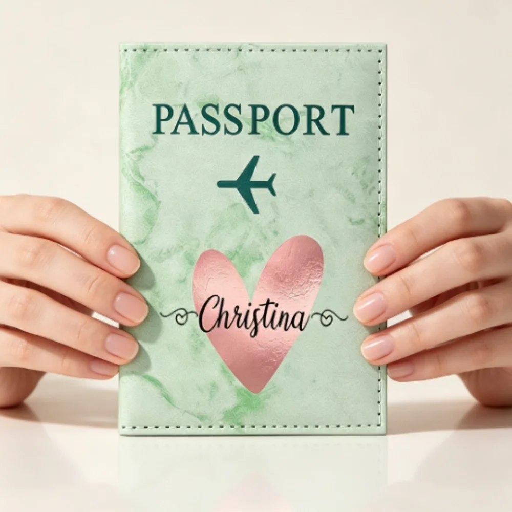 Portafoglio per Passaporto Personalizzato, Custodia da Viaggio Resistente ai Graffi, Supporta Design con Nome Personalizzato, Sottile e Leggero per Borsa da Viaggio