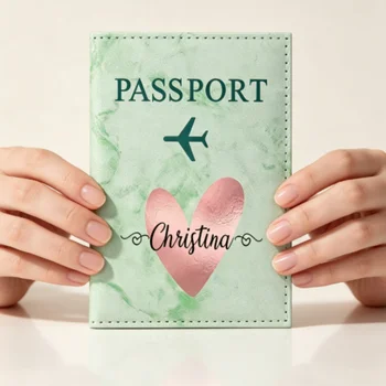 Portafoglio per Passaporto Personalizzato, Custodia da Viaggio Resistente ai Graffi, Supporta Design con Nome Personalizzato, Sottile e Leggero per Borsa da Viaggio