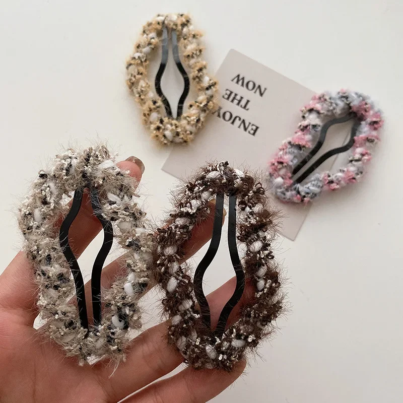 

Knitted Plush Star Hair Clip Female Side Bangs Clip Sweet with Broken Hair BB Hairpin Clip Fashion New Women Y2K Girls Headwear