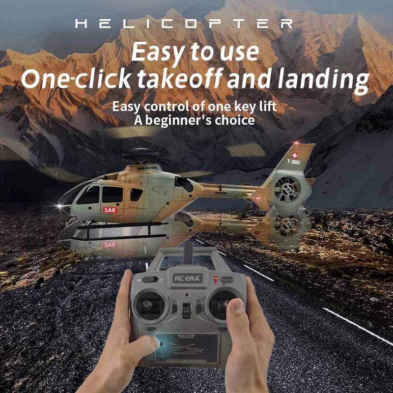 Coolbank 1/36 Scale EC135 6CH RC Helicopter W/ 6-Axis Gyro 3D/6G RC Flying Aircraft Model One Key Take Off/Landing Aircraft Boys 2