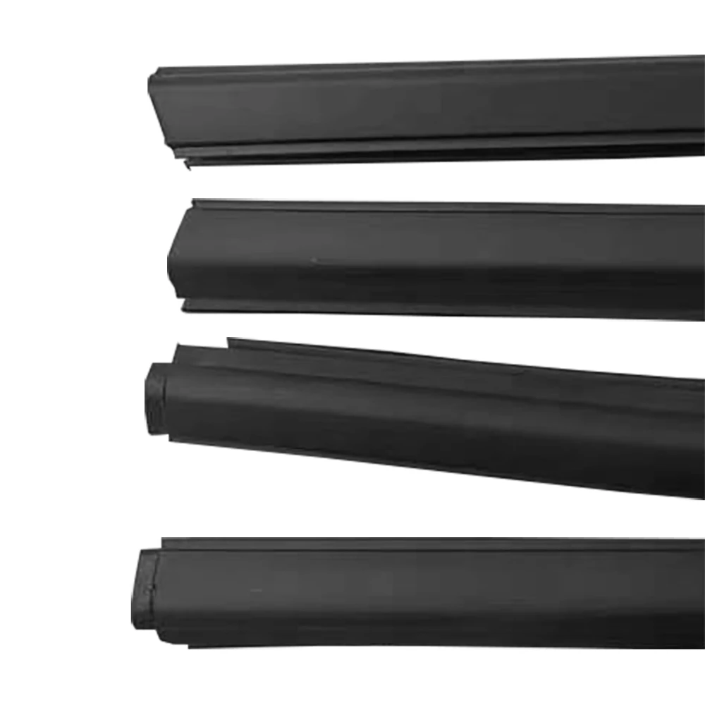 4Pcs Outer Door Window Glass Weatherstrip Belt For Honda City 2009-2014 Door Window Moulding Trim Sealing Front Rear Black