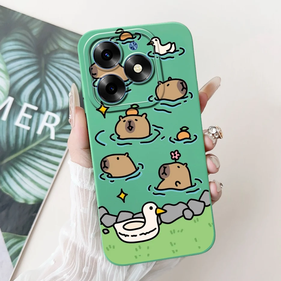 Cute Panda Cartoon Cover - Soft Silicone Case for Tecno Spark 20 Series