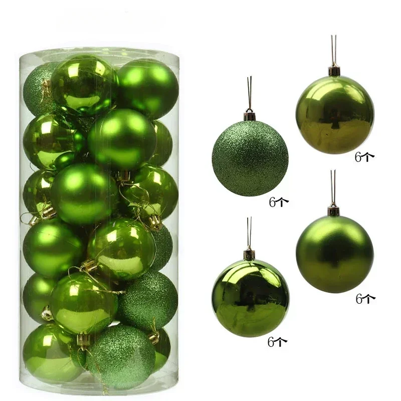 20/24 bolas navideñas multicolores de 6/8/10 cm para decoración de árboles de Navidad, adornos navideños colgantes para Año Nuevo 2023
