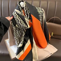 180x90 Cm Large Silk Soft Scarf Women Stylish Print Long Shawl Handkerchief Summer Elegant Travel Wrap Hot 6