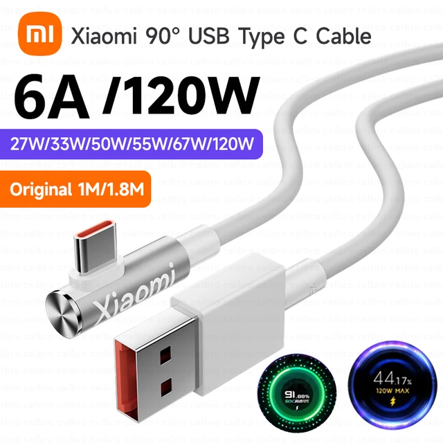 Xiaomi-cargador de carga rápida 6A, 120W, 67W, Cable Usb tipo C, Turbo,  para Mi 13