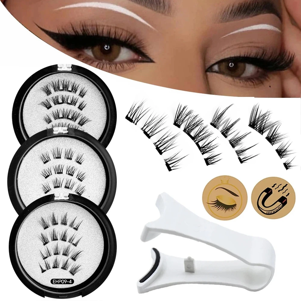 Fake Eyelashes Magnetic Eyelashes Kit 3D Natural Effect Reusable