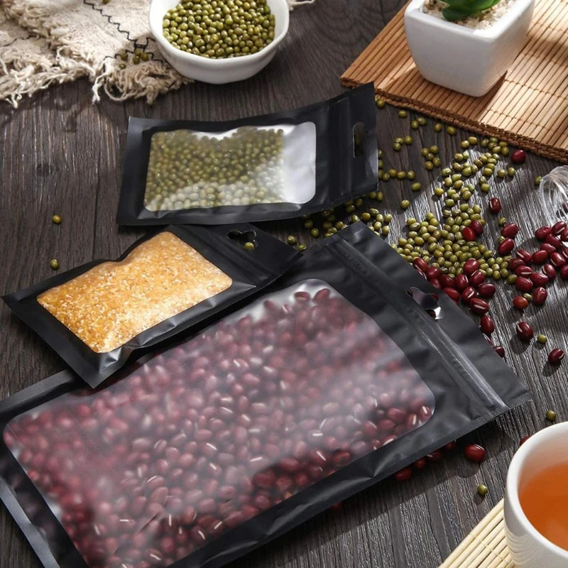 100 Pcs 플랫 호일 지퍼 잠금 가방 목욕 소금 화장품 가방 한쪽 지우기 미니 두꺼운 Mylar Resealable 가방 냄새 증거 지퍼 잠금 장치