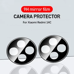 Dual Pack Black 3D Curved Tempered Glass Camera Lens Protector Case for Redmi14C (Black)