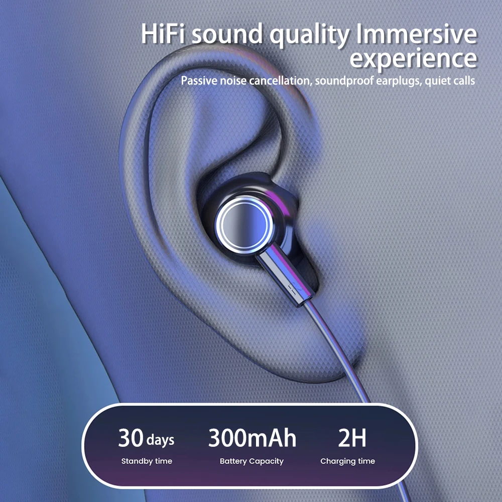 Wireless Headphones Bluetooth 5.3 Neckband Magnetic Earphones Sports Running Earbuds LED Display HiFi Sound Headset with Mic