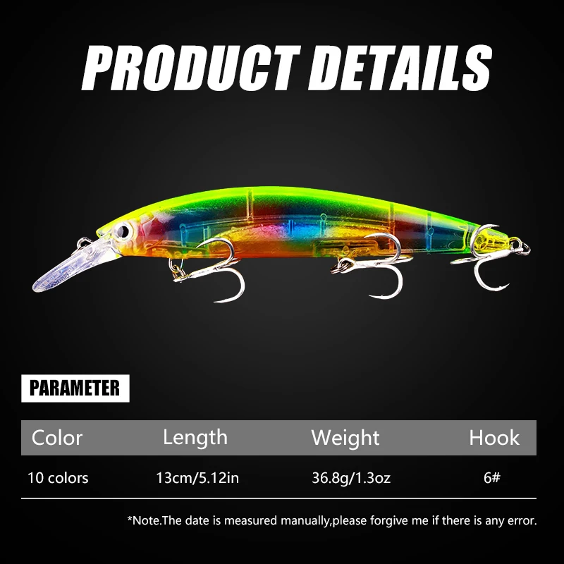 Fishing Lure Pesca Deep Driving Jerkbait Wobbler 13Cm-36G Sinking Minnow Crankbait Pike Tackle